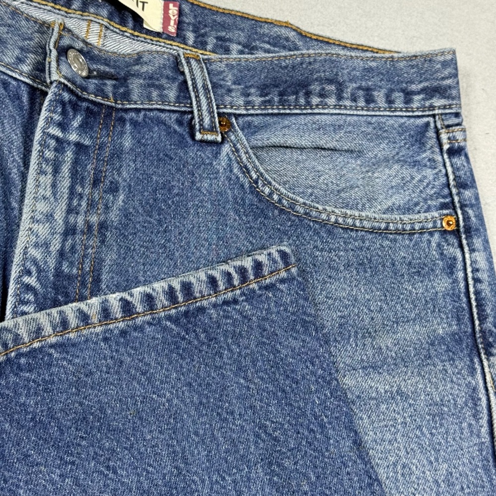 Levis 505 Straight Fit Jeans Medium Wash Denim Mens Blue Pants 38x29